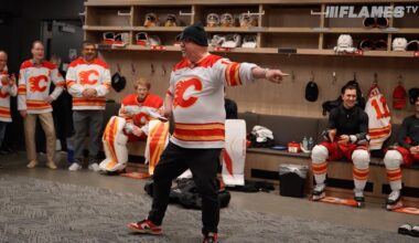 The legendary Andy Frost announces the Flames' starting lineup!