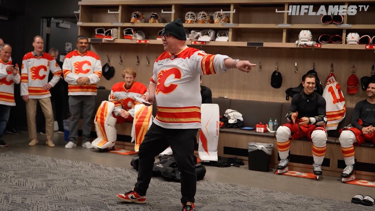 The legendary Andy Frost announces the Flames' starting lineup!