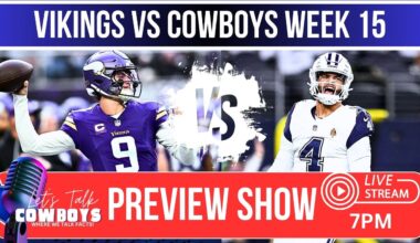 Minnesota Vikings Vs Dallas Cowboys Preview Show And News! Trevon Diggs Ruled Out!