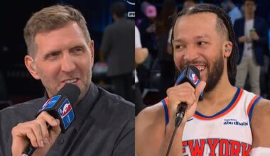 Jalen Brunson jokes with Dirk and talks win vs Magic to advance to NBA Cup Final