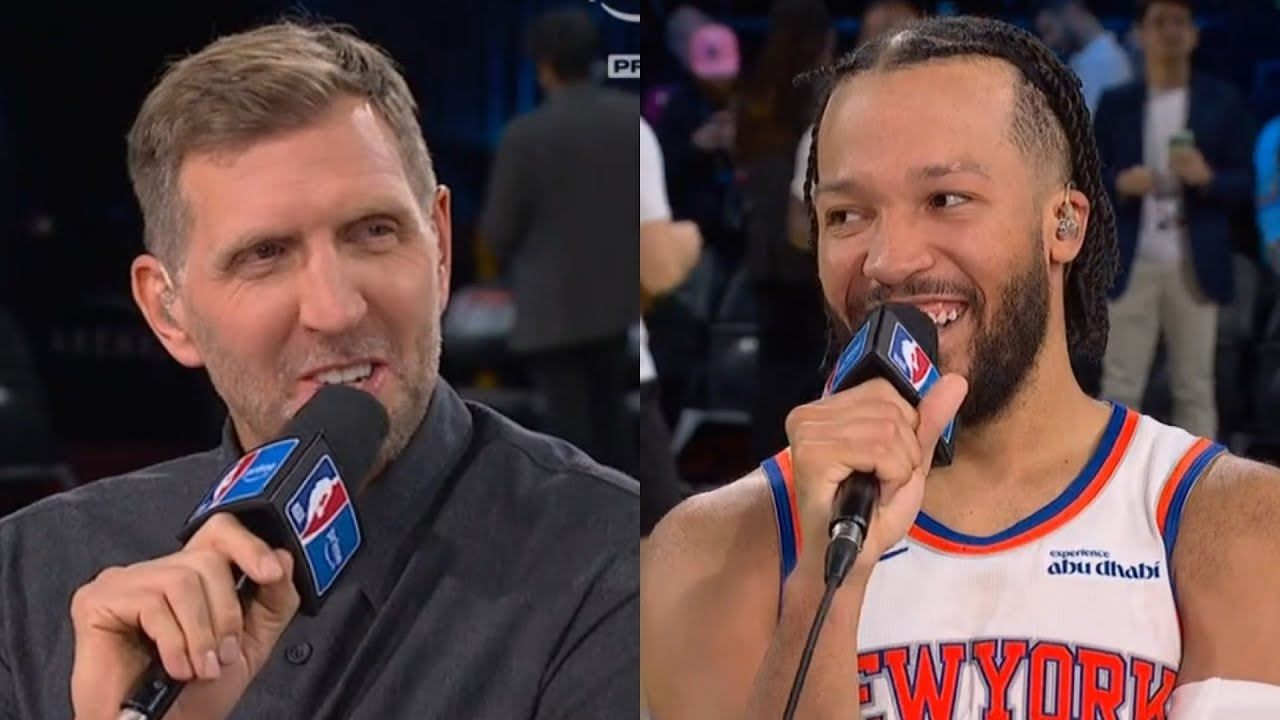 Jalen Brunson jokes with Dirk and talks win vs Magic to advance to NBA Cup Final