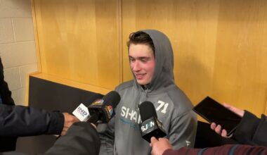 Celebrini Talks Comeback Win, Standing Up for Smith | Sharks @ Penguins Post-Game (12.13.25)