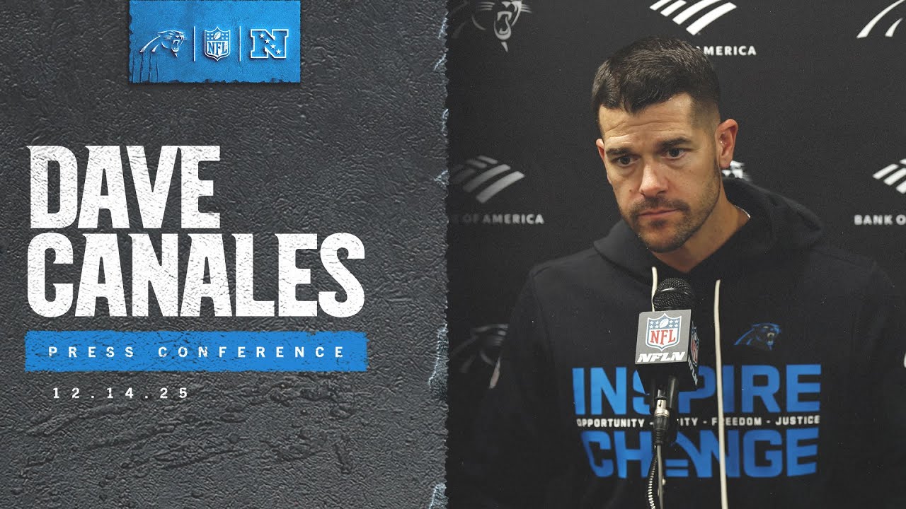 Dave Canales addresses the media after Week 15 matchup with the New Orleans Saints