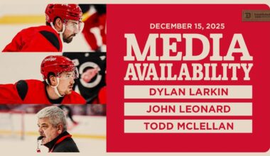 Dylan Larkin, John Leonard, Todd McLellan Practice Media | Dec. 15, 2025