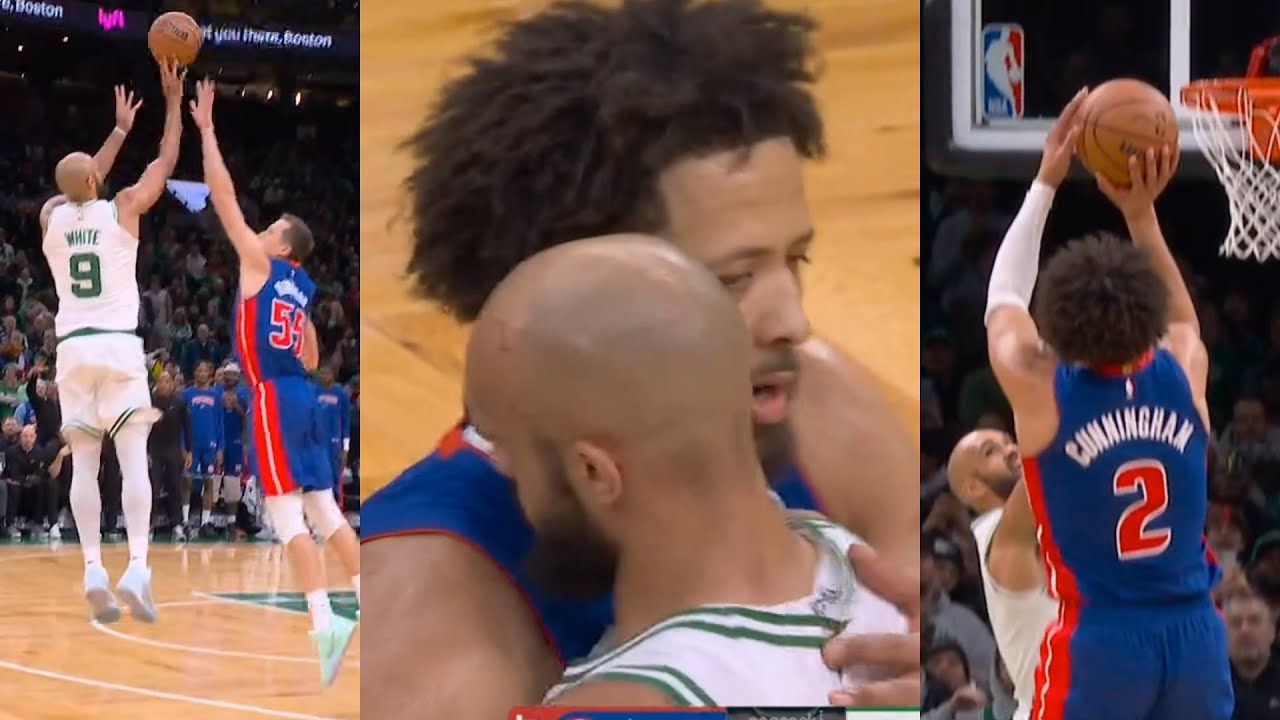 Cade Cunningham and Derrick White exchange HUGE buckets in clutch of Celtics vs Pistons