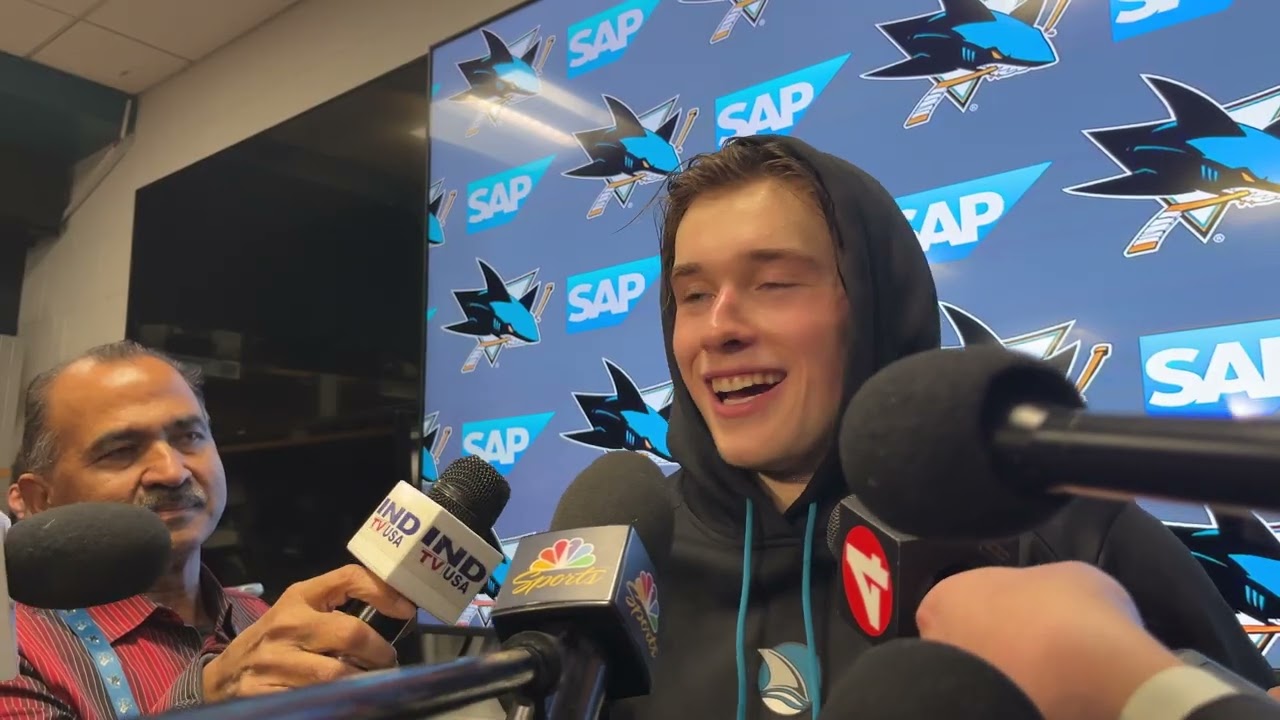 Celebrini on Spin-O-Rama Goal, Happy Team in Playoff Hunt | Sharks vs Flames Post-Game (12.16.25)