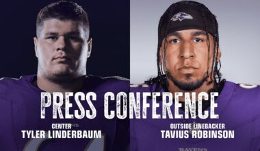 Tyler Linderbaum, Tavius Robinson Media Availability | Baltimore Ravens