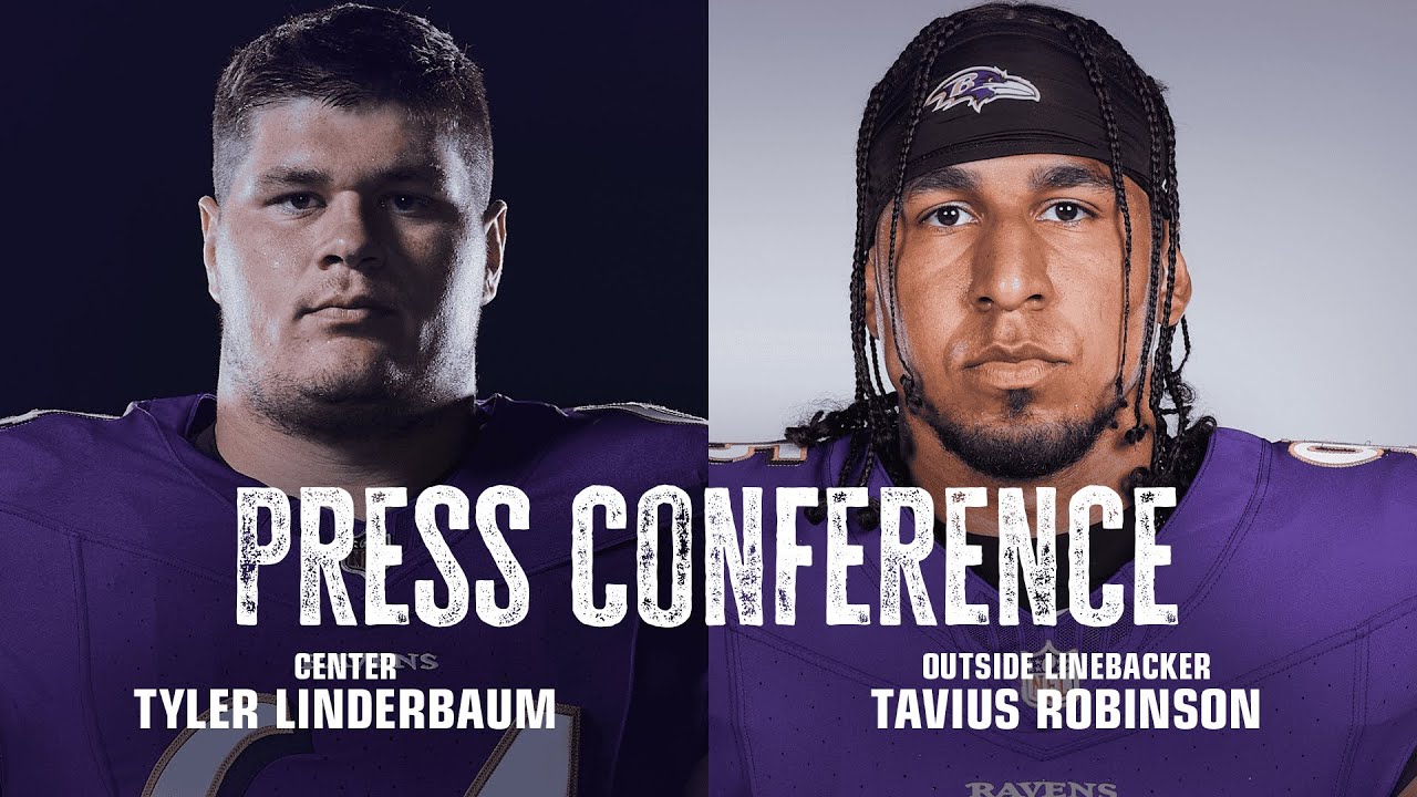 Tyler Linderbaum, Tavius Robinson Media Availability | Baltimore Ravens