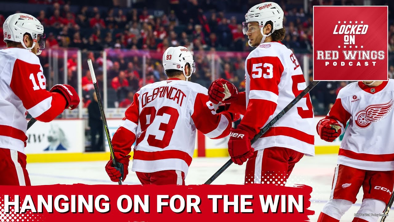 Red Wings barely hang on to beat Flames, thanks in large part to Alex DeBrincat's 3-point night