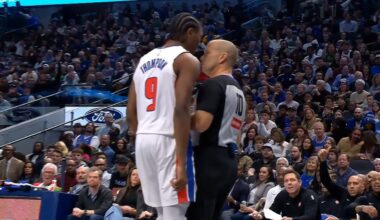 Ausar Thompson gets heated in the refs face and ejected for making contact