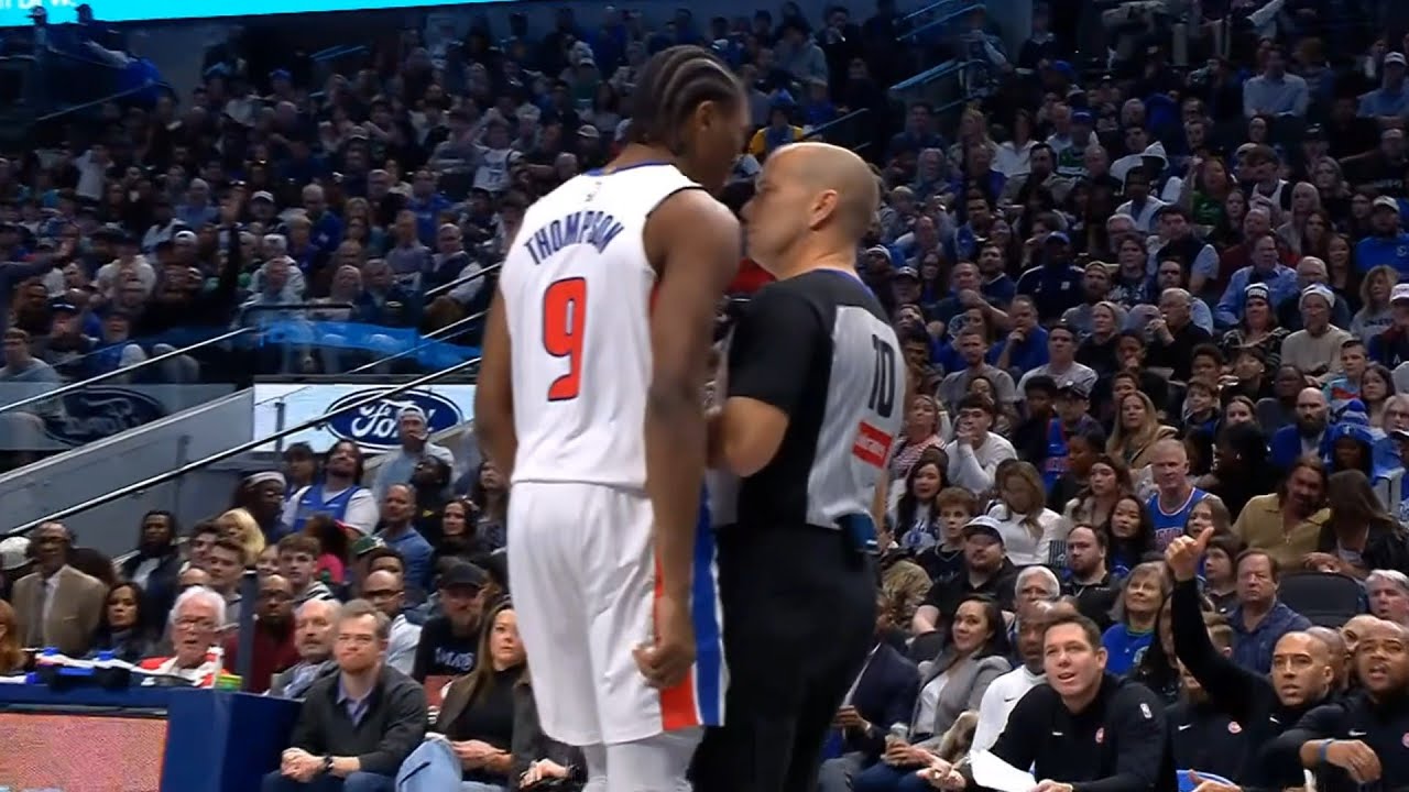 Ausar Thompson gets heated in the refs face and ejected for making contact