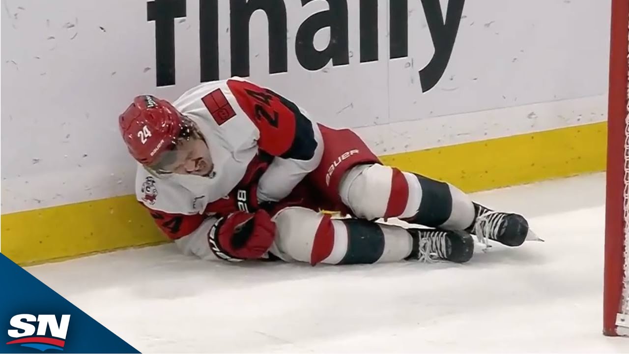 Hurricanes' Seth Jarvis Exits Game Vs. Panthers After Hard Crash Into Post In OT