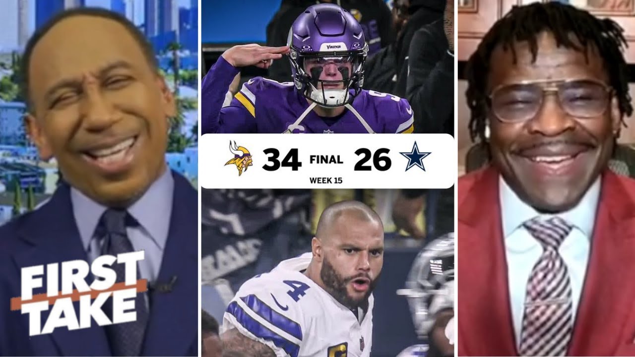 FIRST TAKE | Cowboys' season is OVER - Stephen A roast Michael Irvin after Dak & DAL lost to Vikings