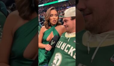 NBA Reporter Roasts Fan - Fiserv Forum #nba #nbahighlights #milwaukeebucks #funnyshorts #funnyvideo