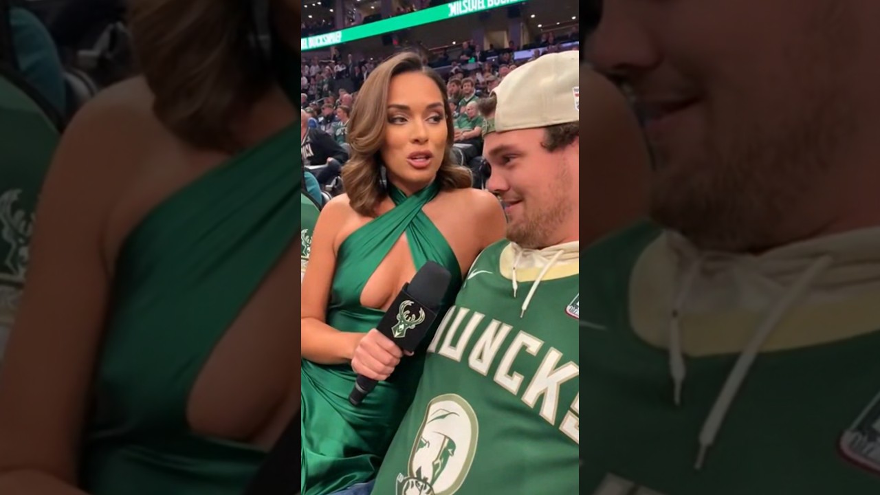 NBA Reporter Roasts Fan - Fiserv Forum #nba #nbahighlights #milwaukeebucks #funnyshorts #funnyvideo