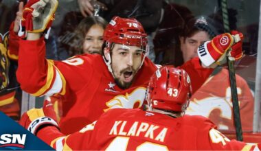 Flames' Ryan Lomberg Drops The Mitts After Burying Breakaway Goal