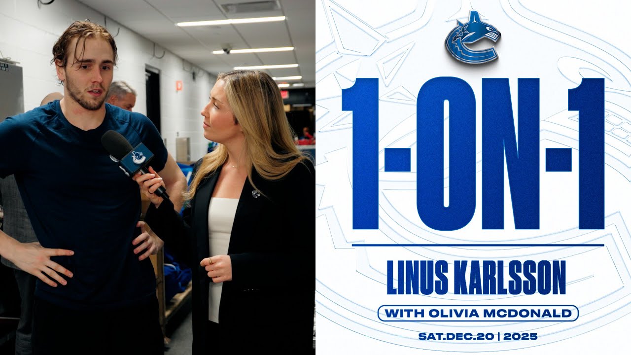 Linus Karlsson 1-on-1 | Vancouver Canucks at Boston Bruins (Dec 20, 2025)
