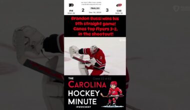 Bussi wins his 9th straight game! Canes top Flyers 3-2 in a shootout! #carolina #hurricanes #hockey