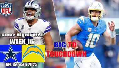 Dallas Cowboys Vs. Los Angeles Chargers WEEK 16 FULL GameHighlights | 2025 NFL Season