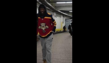 Bam reppin the Barkov Winter Classic Jersey at MSG