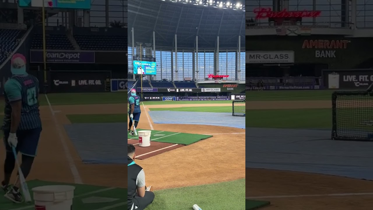 Vladimir Guerrero Jr. hits TANKS with a metal bat 🤯 We think this ball is still going ...