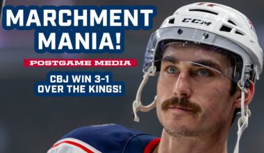 MARCHMENT MANIA!! 🤩🔥 Blue Jackets Win 3-1 in L.A. Behind Marchment's 2-Goal Game! | Postgame Media