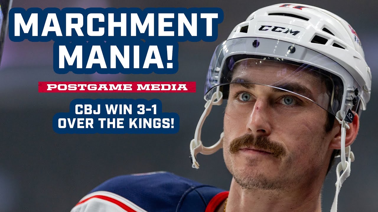 MARCHMENT MANIA!! 🤩🔥 Blue Jackets Win 3-1 in L.A. Behind Marchment's 2-Goal Game! | Postgame Media