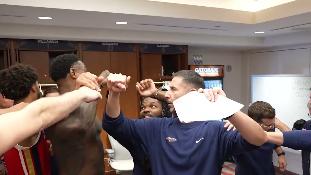 James Borrego postgame locker room speech after win vs. Dallas Mavericks