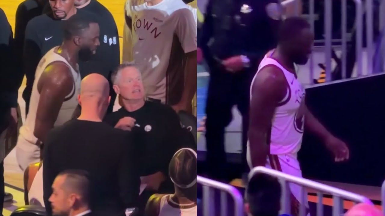 Draymond and Steve Kerr get heated during timeout and Draymond walks off to locker room