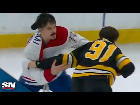 Canadiens' Arber Xhekaj And Bruins' Nikita Zadorov Square Off In Spirited Heavyweight Tilt