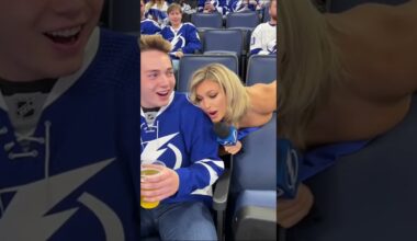 NHL Reporter is WASTED -Amalie Arena #nhl #nhlhighlights #tampabaylightning #funnyshorts #funnyvideo