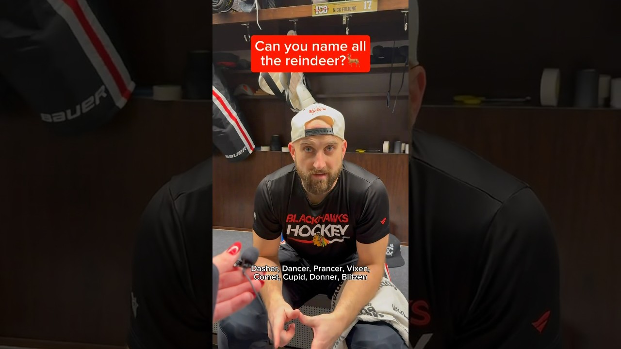 Chicago Blackhawks Name All the Reindeer? #blackhawks #nhl #hockey #fyp #christmas