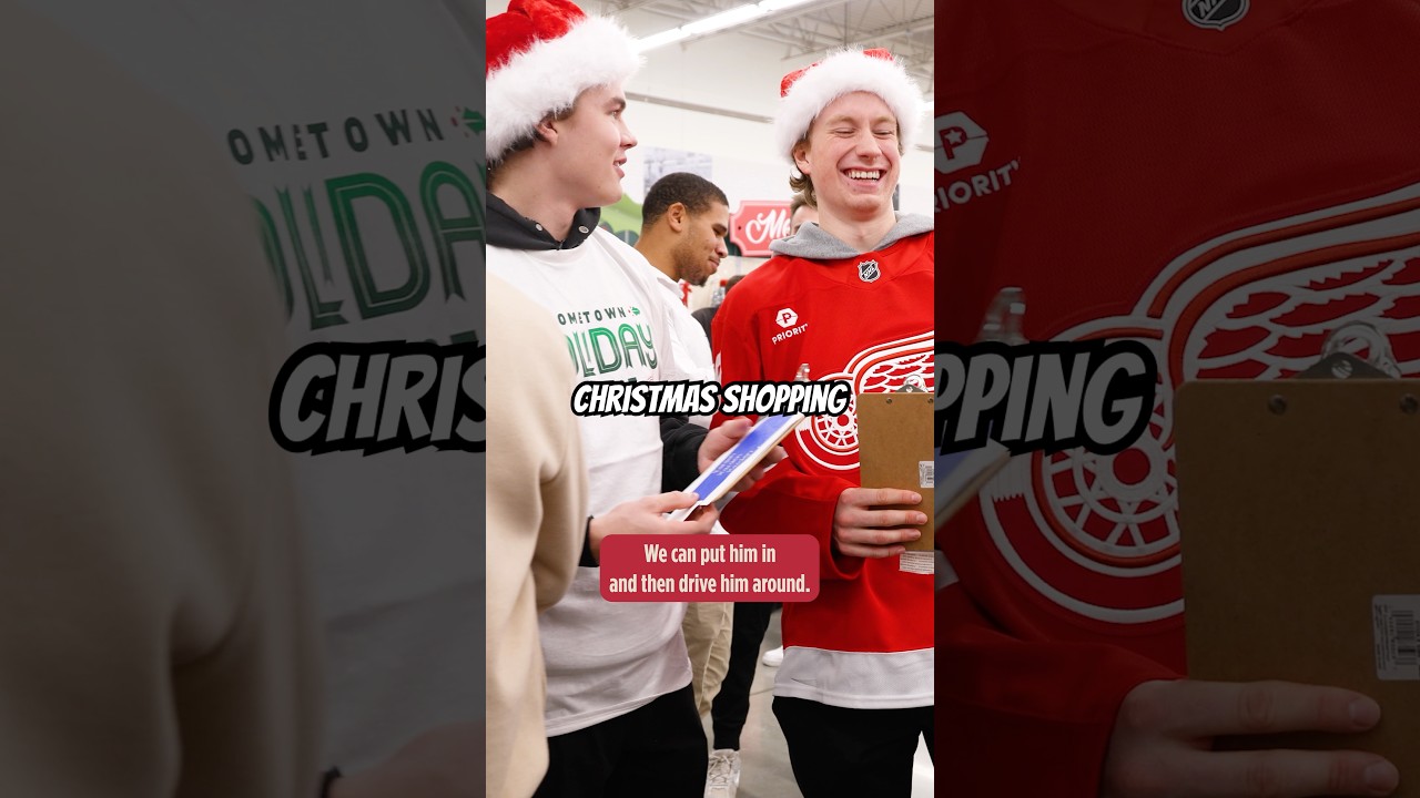 Red Wings players shop with kids ahead of Christmas