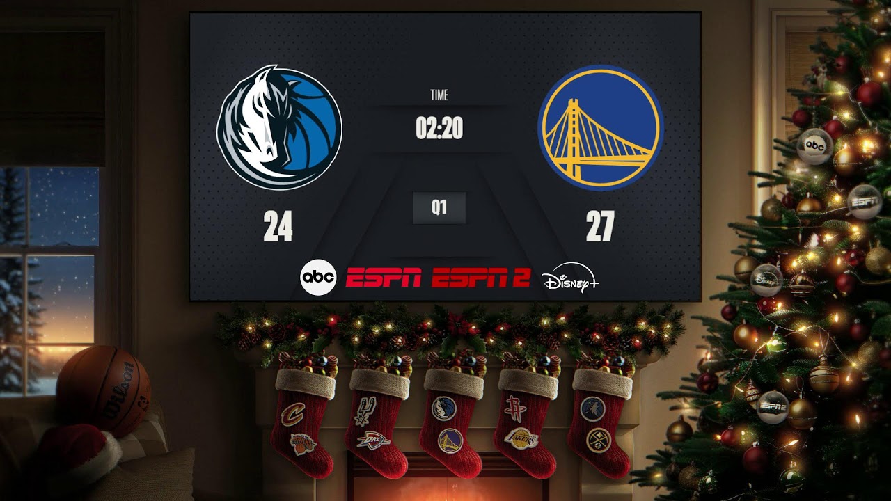 Dallas Mavericks @ Golden State Warriors | #NBAXmas I Live Scoreboard on ABC & ESPN