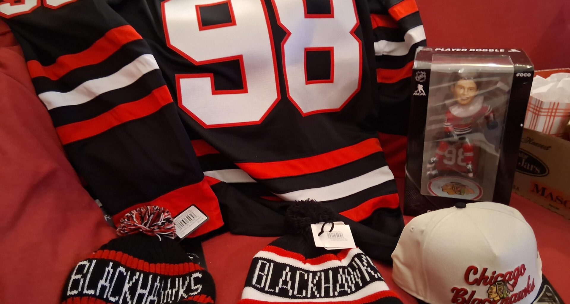 Hawks christmas haul, super excited to wear this stuff to the game im going to