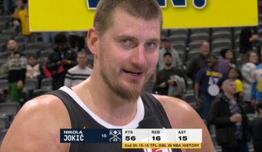 Nikola Jokic reacts to his 56-point triple-double on Christmas | NBA on ESPN