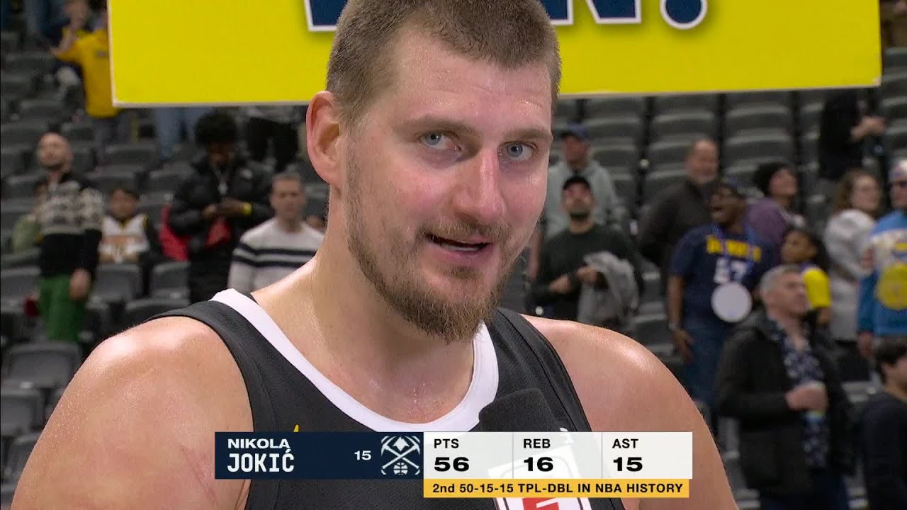Nikola Jokic reacts to his 56-point triple-double on Christmas | NBA on ESPN