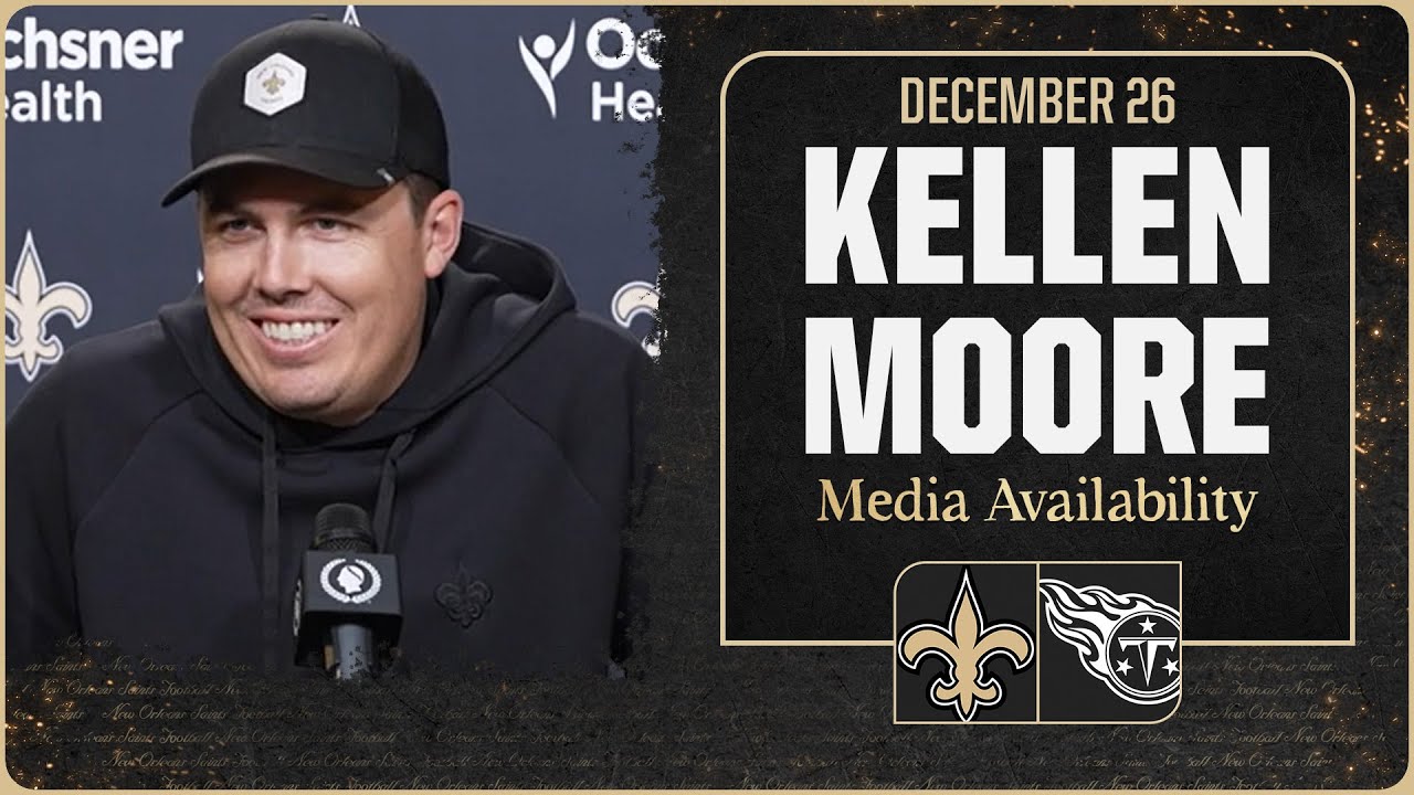 Kellen Moore on injuries, Titans RBs | Saints vs. Titans Week 17
