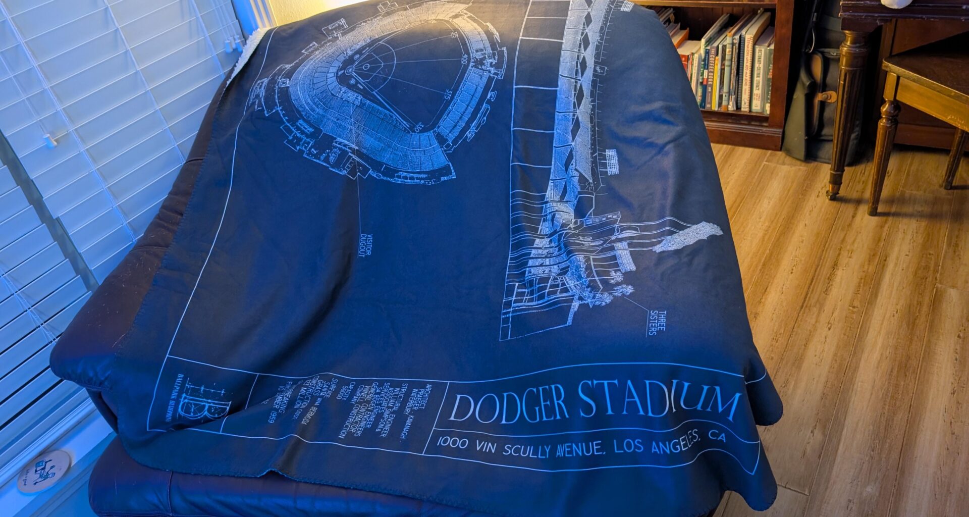 Love my Christmas gift. Dodger Stadium blanket.
