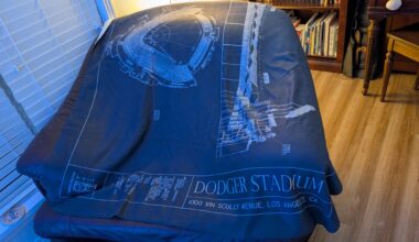 Love my Christmas gift. Dodger Stadium blanket.