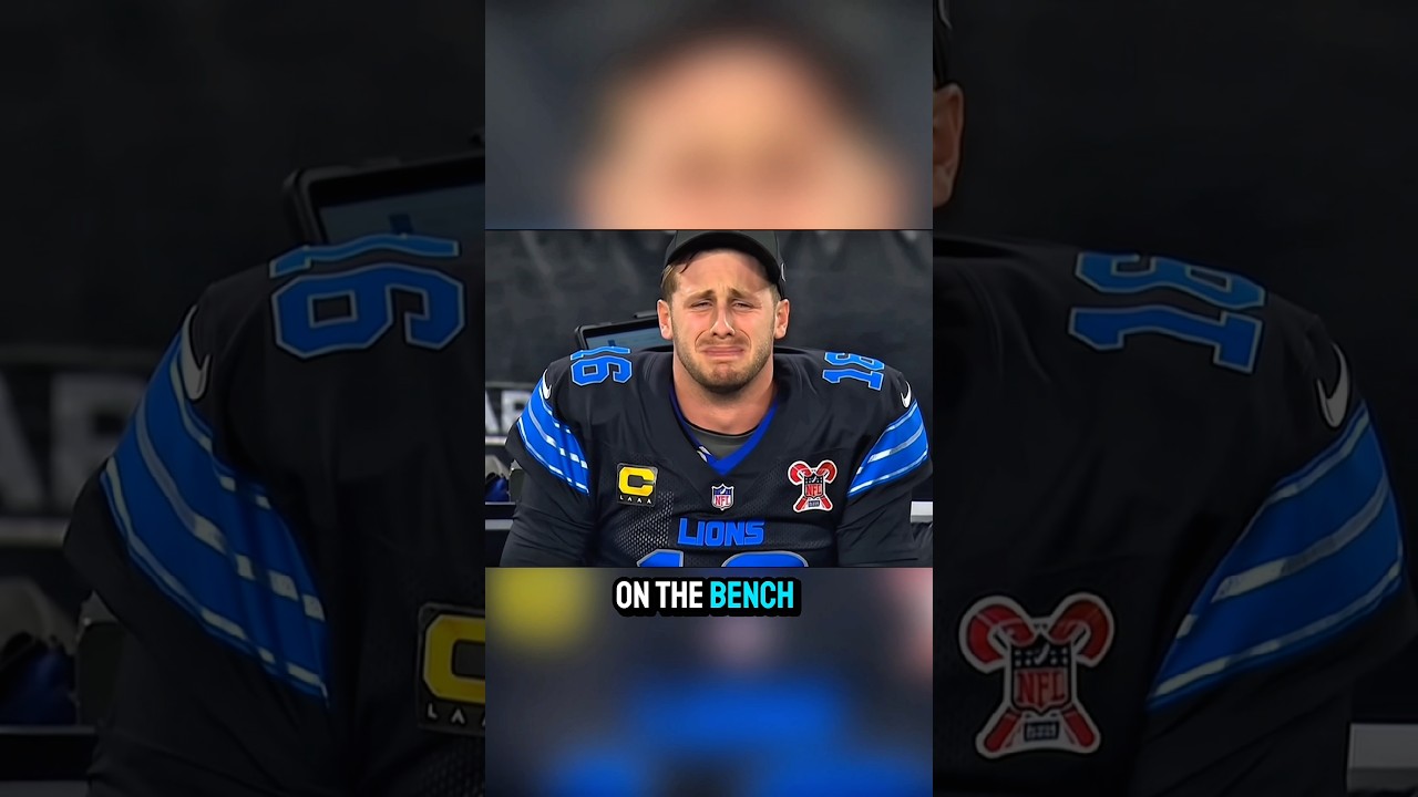Jared Goff CRIES on the bench after Detroit Lions miss the playoffs 🥹