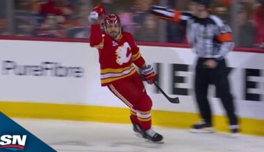 Flames' Ryan Lomberg Steals Puck, Picks Top Corner For Goal
