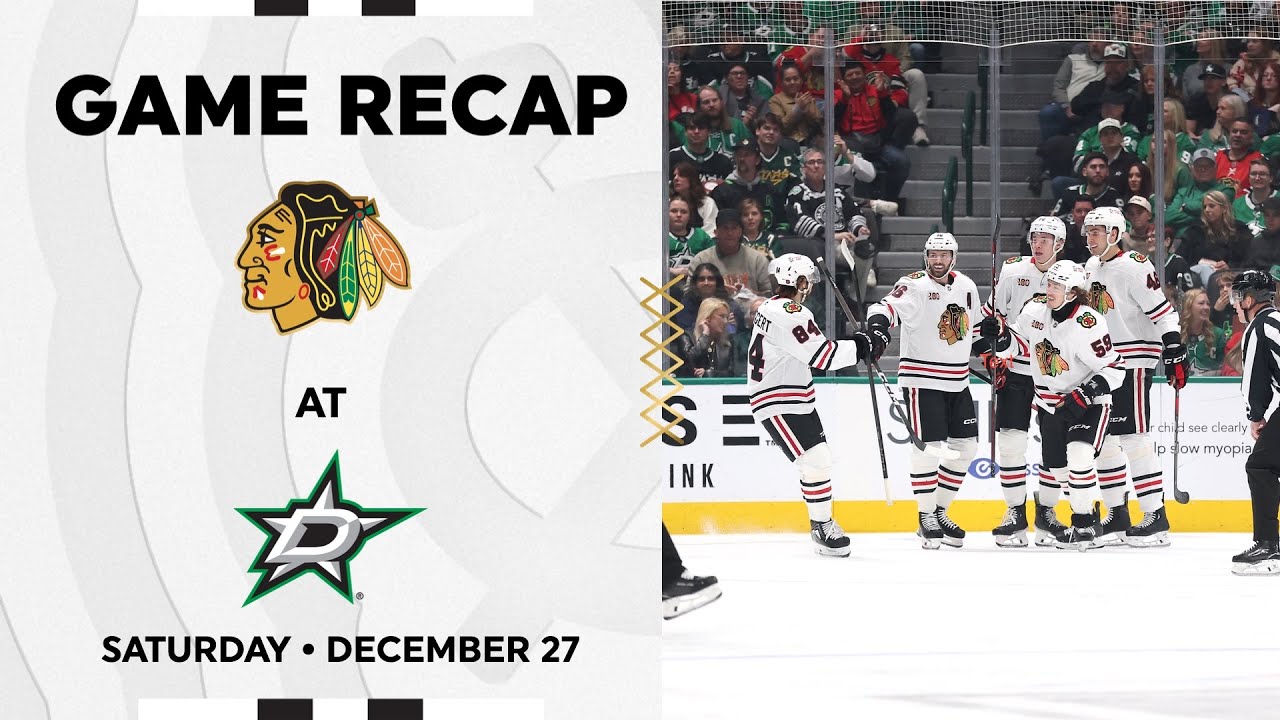 Blackhawks at Stars Game Highlights | 12.27.25