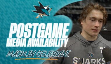 Postgame at VAN (12/27): Celebrini