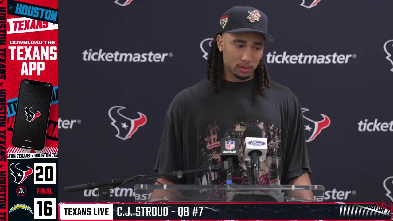 LIVE: The Houston Texans address the media after the win over the Chargers