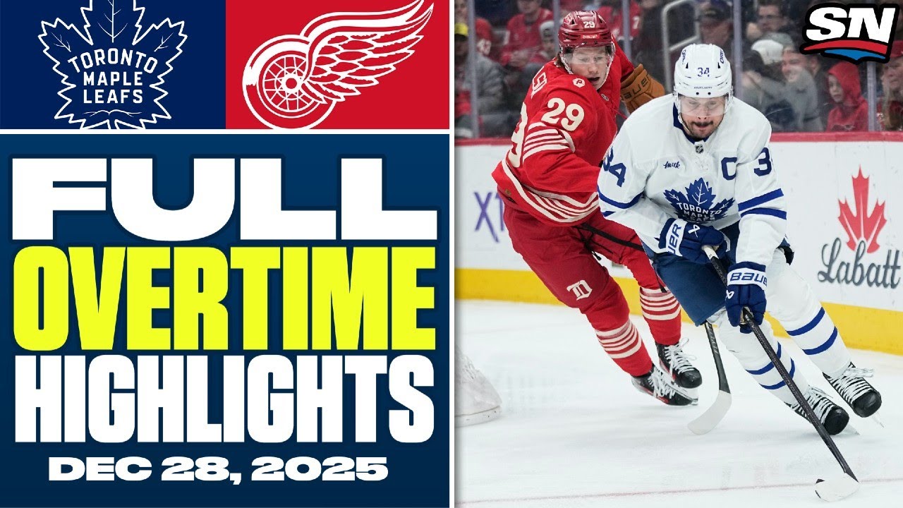 Toronto Maple Leafs at Detroit Red Wings | FULL Overtime Highlights - December 28, 2025