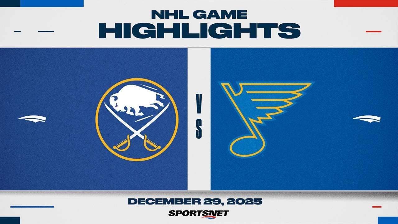 NHL Highlights | Sabres vs. Blues - December 29, 2025
