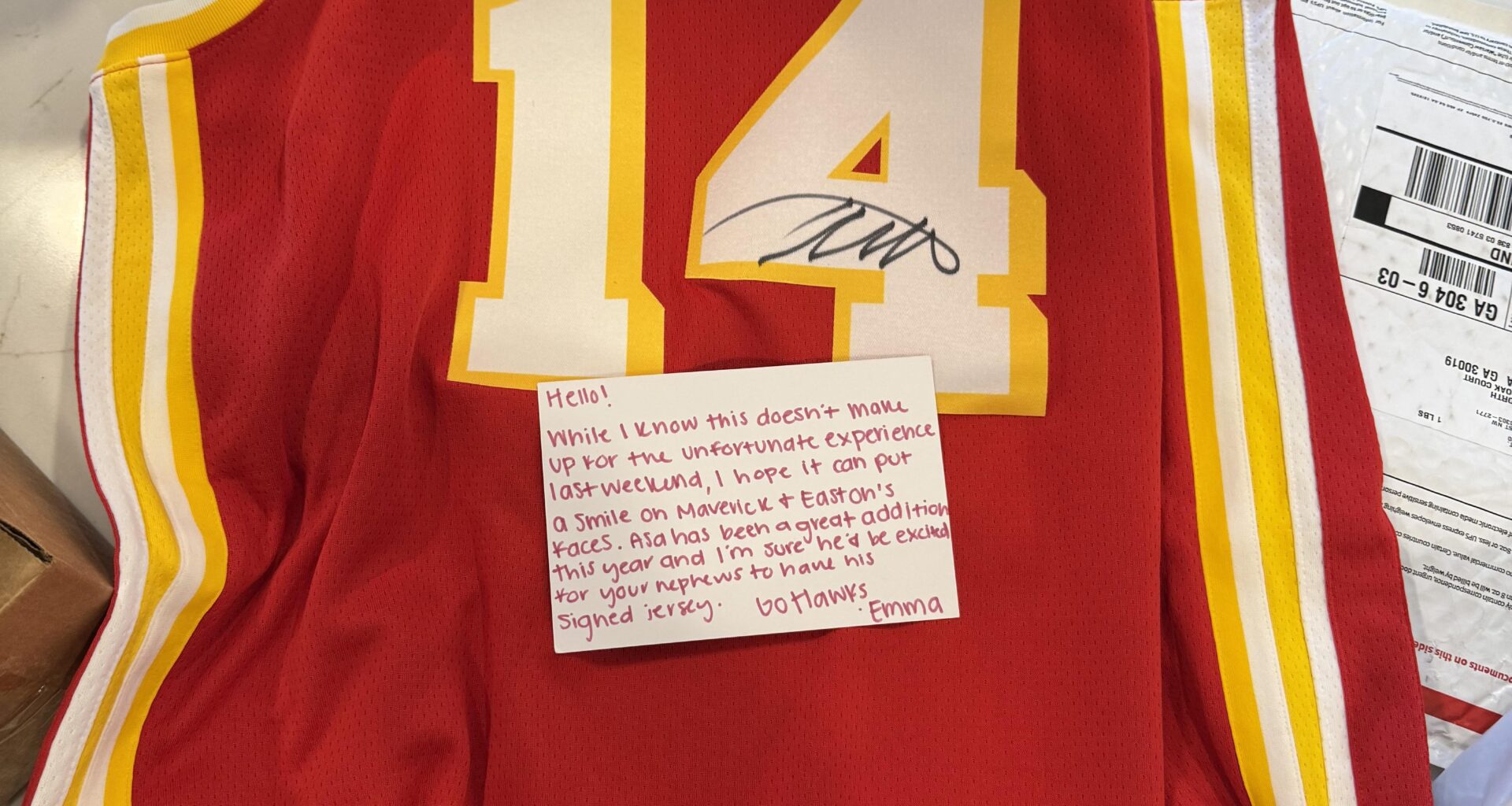 UPDATE: Hawks took care of my kid from bulls game