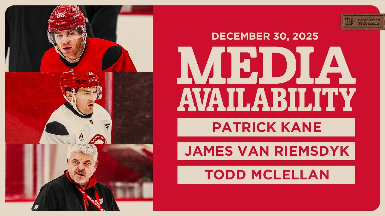 Patrick Kane, James van Riemsdyk, Todd McLellan Practice Media | Dec. 30, 2025