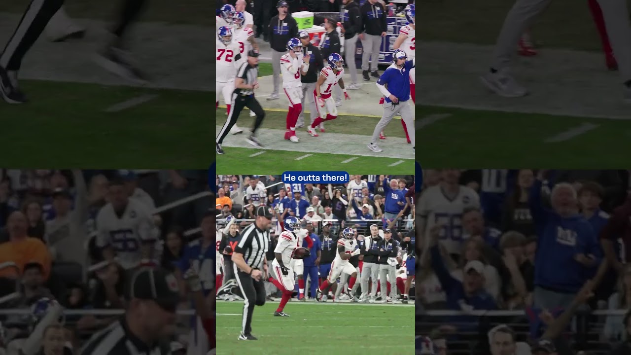 The bench reaction to Tae's kick return 🔥@DraftKings #shorts #nfl #Giants #nygiants #newyorkgiants